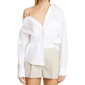 alexanderwang.t Off Shoulder Shirt in Bright White